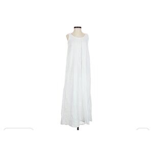 NWOT Faherty Organic Cotton Tie Back Midi Dress White Sz S Sleeveless Boho Beach